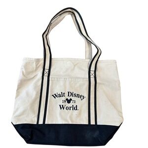 Walt Disney World 1971 Classic Canvas Tote Bag in Cream and Black